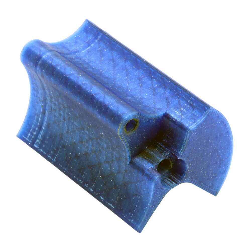 3D printimine FPE materjalist – läbikumav sinine detail